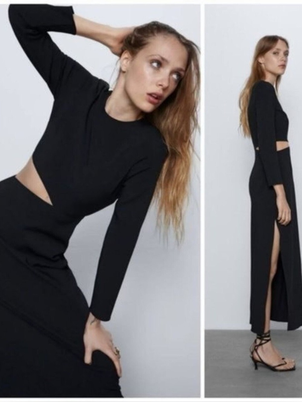 Zara black cut out maxi dress Medium